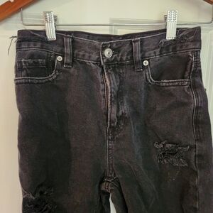 American Eagle Black Distressed Skinny Jeans Size 0